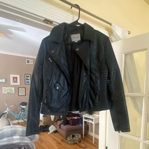 Faux Black Leather Jacket. Great for Fall! Never worn. Size S